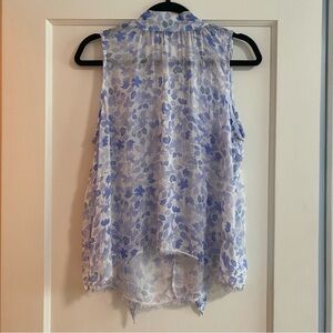 Bella Dahl Blue Floral Sleeveless Top